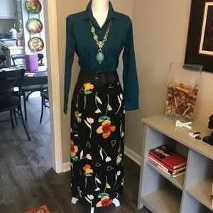 Harold's Skirts - BLACK LONG 100% SILK SKIRT Harold's Skirts - BLACK LONG 100% SILK SKIRT